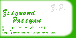 zsigmond pattyan business card